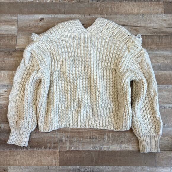 Line & Dot Sadie Cream Fringe Cardigan Size S - Picture 5 of 5